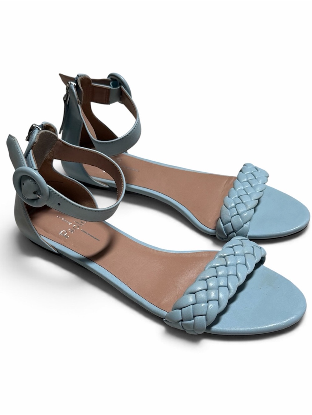 Paola Women’s Braided Light Blue Ankle-Strap Sandals 8